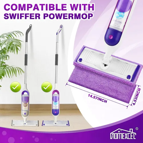 Vista 2 de HOMEXCEL Almohadillas de microfibra reutilizables para mopa Swiffer PowerMop, repuestos de almohadillas Power Mop para trapeador de spray