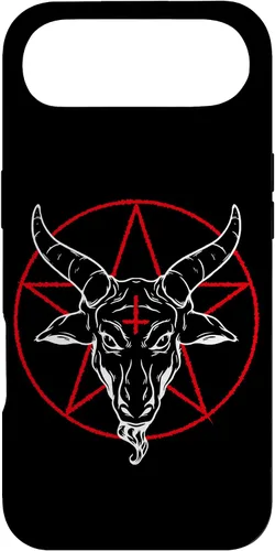 Vista 27 de iPhone 12/12 Pro Baphomet cabra - Estuche Satánico Pentagrama