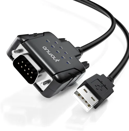 Vista 3 de Adaptador USB a RS232, 9 LED de estado, puerto serie DB9
