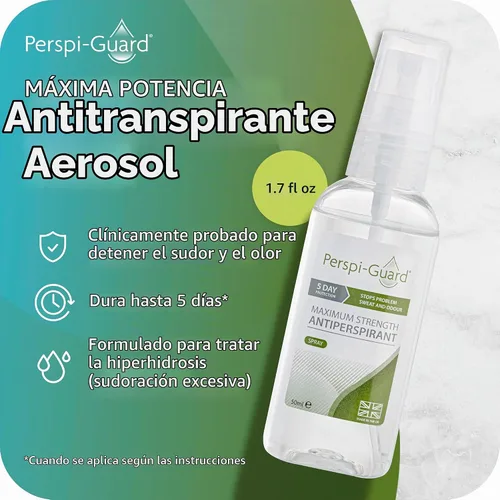 Vista 2 de Perspiguard - Antitranspirante de máxima resistencia, 1.7 fl oz, protección de 5 días