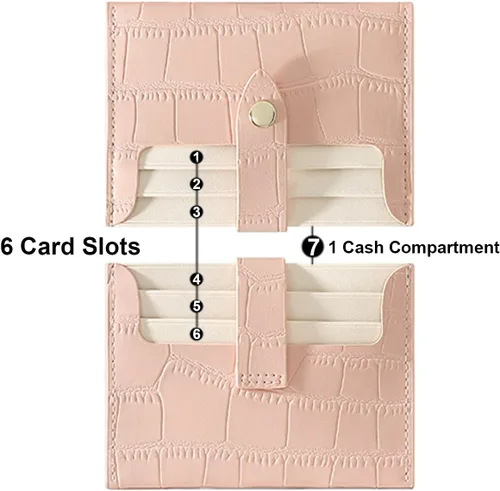 Vista 3 de SUMGOGO Cartera delgada con bloqueo RFID, cartera de piel minimalista con bolsillo frontal para mujer, Marrón, Minimalista