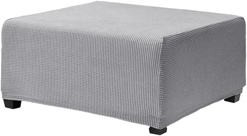 Vista 18 de Fundas otomanas elásticas de jacquard suave, fundas otomanas rectangulares de almacenamiento para reposapiés, protector de muebles de sala de estar