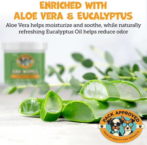 Vista 4 de Pack Approved Toallitas para oídos para perros con aloe vera y eucalipto