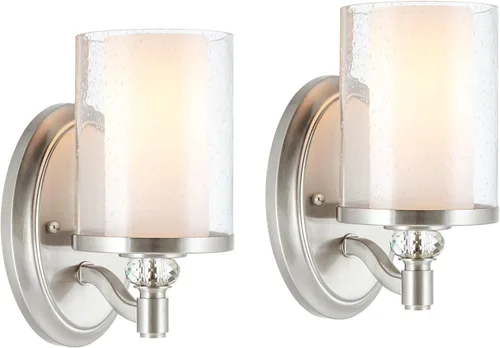Vista 9 de Kira Home Victoria - Aplique de pared de cristal moderno de 10 pulgadas para tocador de baño