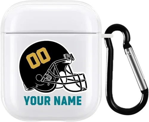 Vista 18 de Funda de casco de fútbol con nombre y número para Apple AirPods de 2ª y 1ª generación, regalo personalizado para fanáticos de los deportes de Arizona