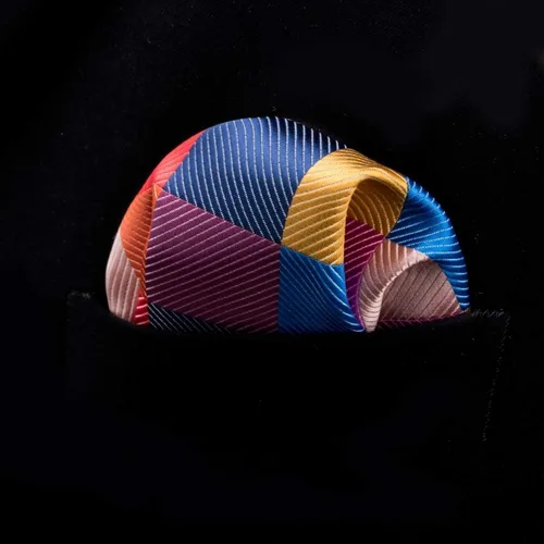 Vista 32 de Barry.Wang Corbatas de seda para hombre, diseño de lunares, gemelos cuadrados de bolsillo, gemelos para negocios, boda