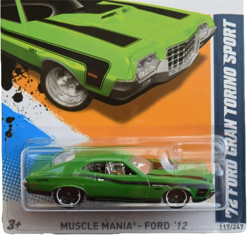 Vista 2 de Hot Wheels 2012 Muscle Mania - Ford 7/10 [Verde] '72 Ford Gran Torino Sport 117/247