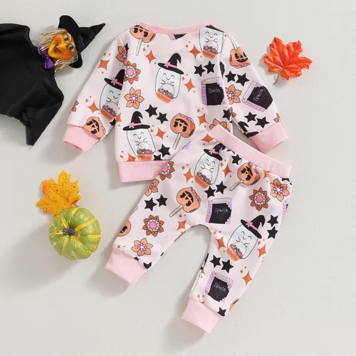 Vista 3 de YINGISFITM Conjunto de sudadera de manga larga para bebé niño y niña, ropa de invierno para niños pequeños