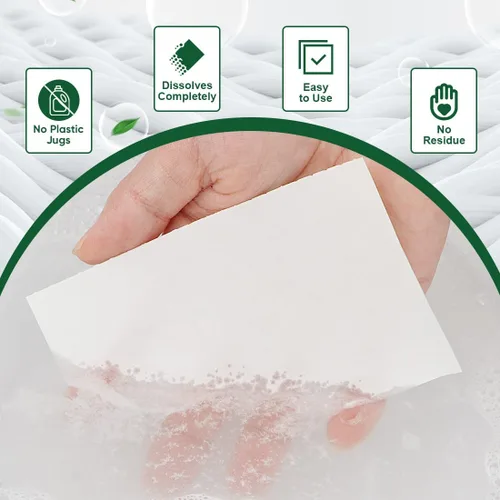 Vista 4 de AIDEA Hojas de detergente para ropa, sin perfume (160 cargas), 80 hojas, jabón de lavandería, detergente para lavadora, hoja de detergente libre