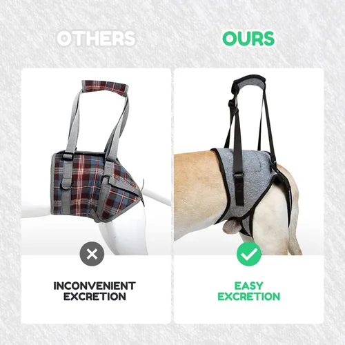 Vista 4 de Arnés de elevación para perros, para perros pequeños, medianos y grandes, arnés de apoyo para patas traseras, arnés acolchado suave ajustable