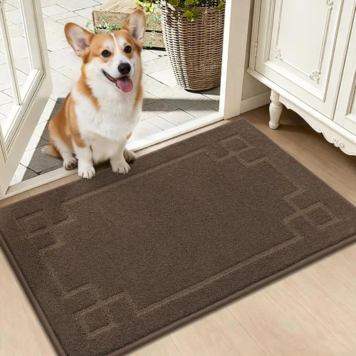 Vista 37 de BEQHAUSE - Tapete para puerta de 20 x 32 pulgadas, antideslizante, lavable para interiores, color beige