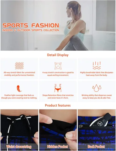 Vista 6 de COOLOMG Leggings de yoga para mujer, mallas para correr, leggings de tiro bajo, para entrenamiento, gimnasio, con bolsillos ocultos