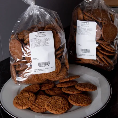 Vista 5 de Lehman's Ginger Snaps - Galletas crujientes y crujientes clásicas, paquete de 2 bolsas de 1.25 libras