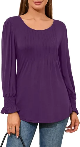 Vista 2 de GOUCEHN Camisas de manga larga para mujer, estilo casual, elegantes, blusas tipo túnica a la moda