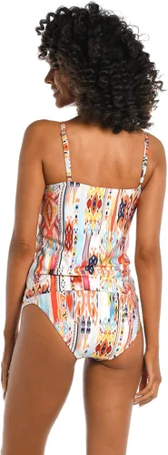 Vista 2 de La Blanca Traje de baño tankini con cuello alto y abertura para mujer
