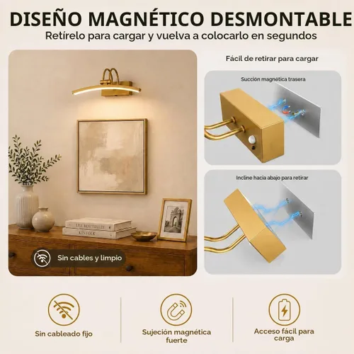 Vista 7 de PAIHOME - Luces de imagen doradas de 16 pulgadas para decoración de pared Dorado