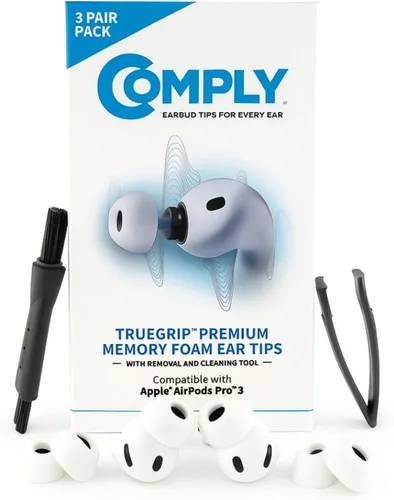 Vista 16 de Comply TrueGrip Almohadillas de repuesto premium de espuma viscoelástica para auriculares Apple AirPods Pro Gen 3 Comodidad duradera, ajuste