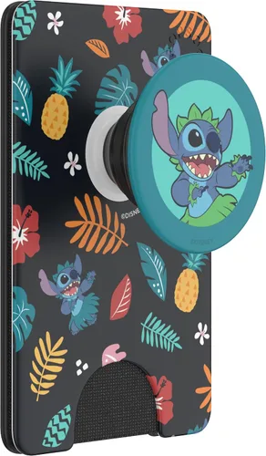 Vista 7 de Cartera para teléfono PopSockets con soporte expandible, tarjetero, Disney - Patrón Aloha de Stitch