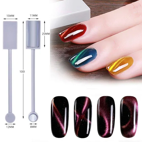 Vista 7 de 5 imanes de ojos de gato 3D para uñas, ojos de gato, esmalte magnético de uñas de gel, bolígrafo magnético de doble cabeza, imanes de manicura