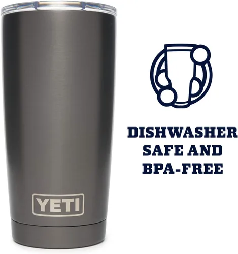 Vista 4 de YETI Rambler - Vaso de acero inoxidable con tapa MagSlider (20 onzas), color grafito
