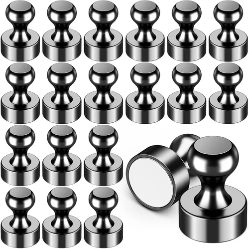 Vista 37 de VNDUEEY 12 piezas de imanes de nevera negros, imanes de pizarra blanca para refrigerador, imán pequeño y fuerte para pizarra, oficina, aula, cocina