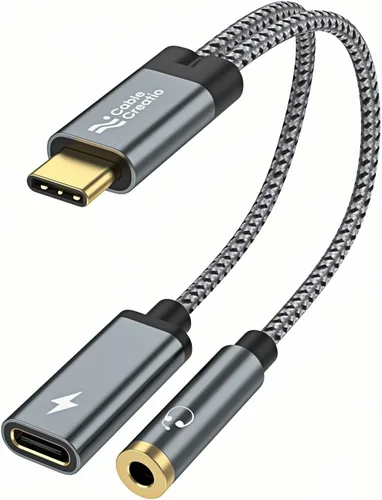 Vista 11 de CableCreation USB C a 3.5mm Cable de Audio con Cable de Carga USB, Cable Auxiliar para Coche, Tipo C a Jack Auxiliar para Auriculares, Estéreo