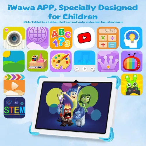Vista 3 de Tablet para niños de 10 pulgadas Android 14 con funda protectora, Octa-Core, 10GB+64GB/512GB expandible, batería de 6000mAh, WiFi, BT, control