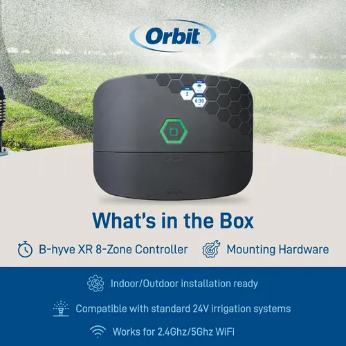 Vista 11 de Orbit 57985 B-hyve XR Controlador inteligente de rociadores para interiores y exteriores de 8 zonas