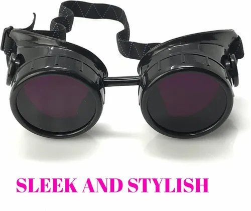 Vista 2 de Steampunk Mad Scientist - Gafas de rave, gafas de protección ocular estilo de soldadura