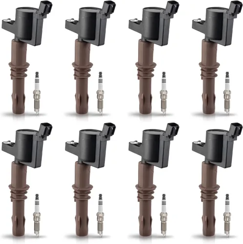 Vista 10 de ENA Paquete de bobina de encendido marrón Compatible con Ford Lincoln Mustang F150 F250 F350 F450 F550 F650 F750 F53 F59 Expedition Explorer Lobo