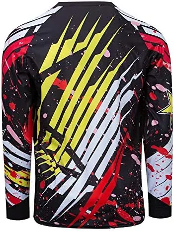 Vista 2 de JPOJPO Camiseta de ciclismo para hombre, camiseta de manga larga, para bicicleta de montaña, motocicleta, ropa anti-UV