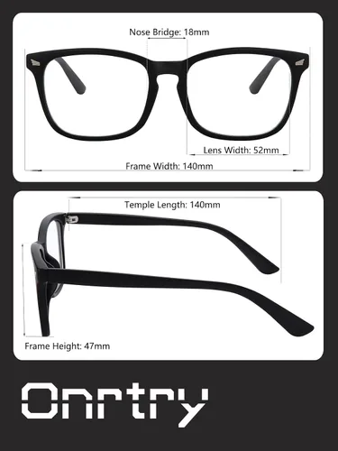 Vista 6 de Gafas sin receta para hombres y mujeres, lentes transparentes cuadradas