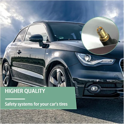 Vista 3 de Ziciner 10 PIEZAS núcleos de válvula de neumático de automóvil, núcleos de válvula de auto niquelados premium seguros para TPMS, válvulas