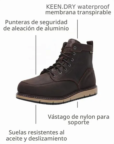 Vista 2 de KEEN Utility Men's San Jose 6" Alloy Toe Waterproof Wedge Work Boots