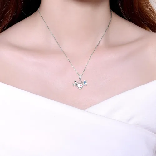 Vista 4 de Dije colgante de plata de ley 925 con diseño de corazón de la Biblia para mamá, esposa, familia, familia, amigos