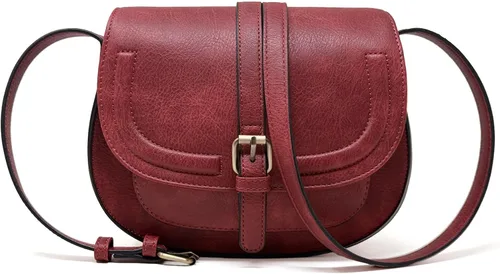 Vista 17 de Bolsa cruzada de cuero vegano para mujer, pequeña, para colgarla en el hombro, monedero, estilo bohemio Beige