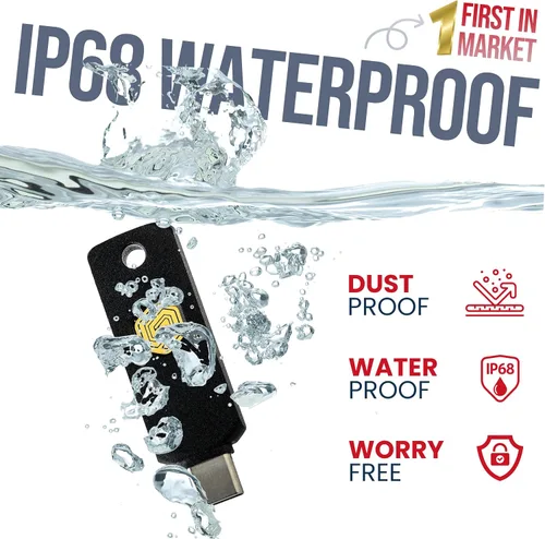 Vista 2 de GoTrust Idem Key C, Llave de seguridad certificada NFC y FIDO2 L2, USB-C, Autenticación de dos factores de múltiples protocolos, Resistente al agua