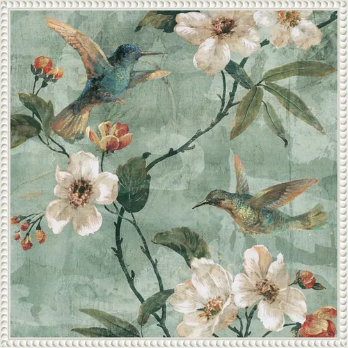 Vista 16 de Amanti Art Lienzo enmarcado para pared, 16 x 16 pulgadas, diseño floral de pájaros de una pluma II por Renee Campbell, lienzo enmarcado para pared