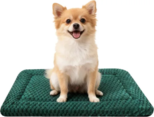 Vista 54 de Tapete de cama para perro, almohadilla reversible para jaula de perro con alfombrilla lavable y espuma suave, cama plana para mascotas para perros