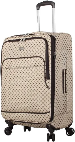 Vista 20 de Steve Madden Equipaje de diseñador, Chalet Gris Claro, Juego de maleta giratoria ligera expandible de 3 piezas - Juego de viaje