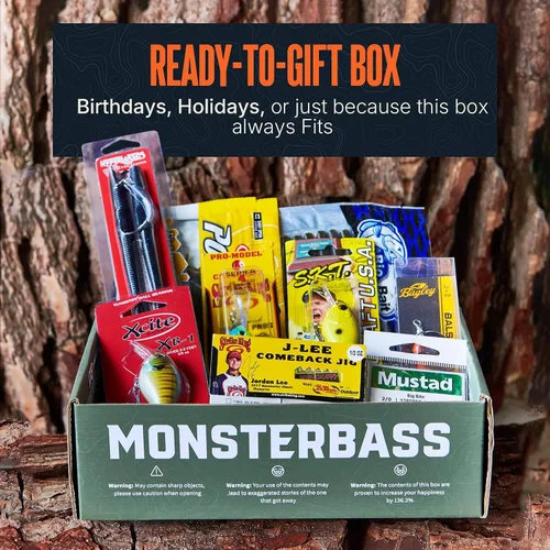 Vista 2 de MONSTERBASS Fishing Mystery Box, Bass Fishing Kit - Best Lures Kit, Biggest & Best Tackle Mystery Box for Catching Smallmouth & Largemouth Bass