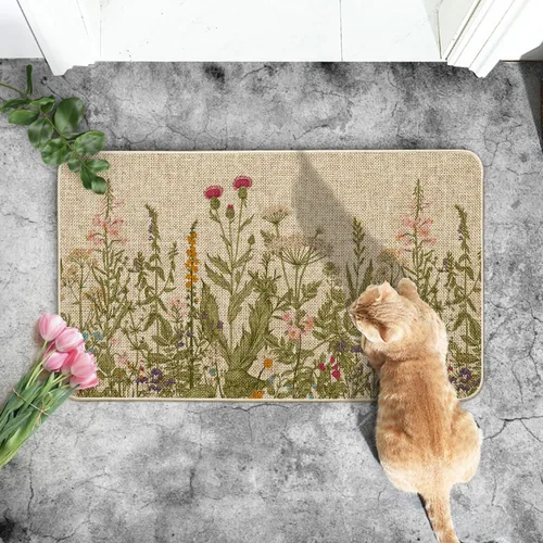 Vista 5 de Artoid Mode Wildflower - Tapete floral de primavera, decoración del hogar, diseño de flores y verano, tapete de bajo perfil, tapete para puerta