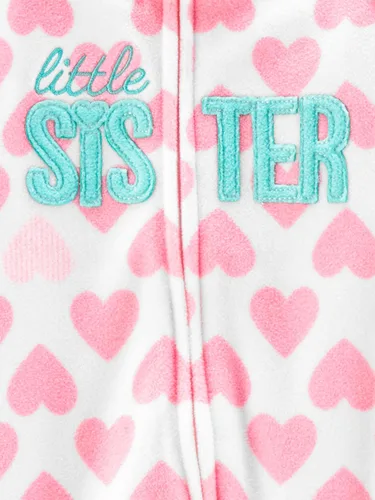 Vista 2 de Simple Joys de Carter's - Paquete de 2 pijamas de algodón y forro polar con pies para bebé niña, para dormir y jugar