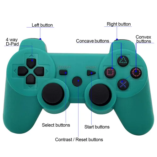 Vista 33 de Ceozon PS3 Controller Wireless 2 Pack Gamepad Compatible for PS3 Remote Joystick with Charging Cables Black and Black