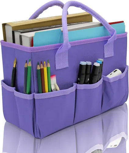 Vista 11 de Cupohus - Bolsa de almacenamiento para organizador de arte y manualidades con bolsillos y asas, organizador portátil de tela Oxford para maestros