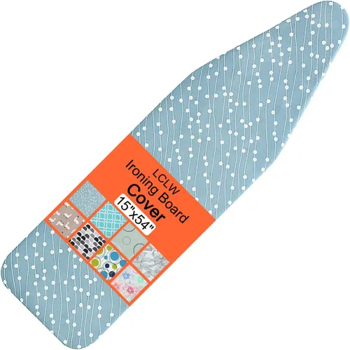 Vista 11 de Funda para tabla de planchar y almohadilla de tamaño estándar de 15 x 54 pulgadas, 3 pares de correas de cierre de , bordes elásticos, cubierta