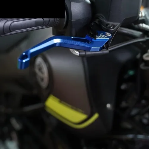 Vista 2 de F para Yamaha MT07 FZ07 Mt-07 2019 2020 2021 Palancas de embrague de freno corto y tapas de aire Y para válvula de neumático de automóvil