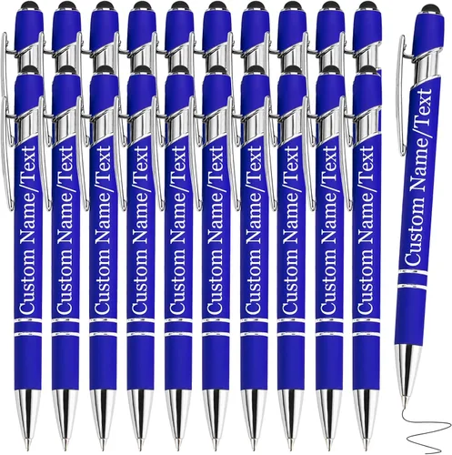 Vista 36 de Bolígrafos personalizados con nombre, paquete de 10 bolígrafos personalizados a granel, bolígrafo de tinta negra grabada con punta de lápiz óptico