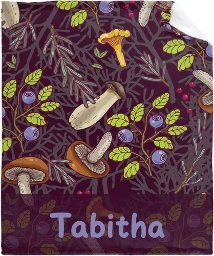 Vista 16 de Manta de regalo personalizada de hongos del bosque salvaje oscuro, manta de franela suave y ligera, adecuada para uso en cama, sala de estar