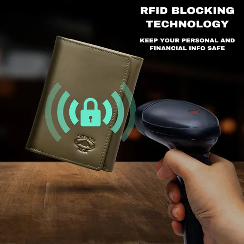 Vista 42 de Stealth Mode Cartera de cuero triple RFID para hombres con soporte de identificación abatible (negro)